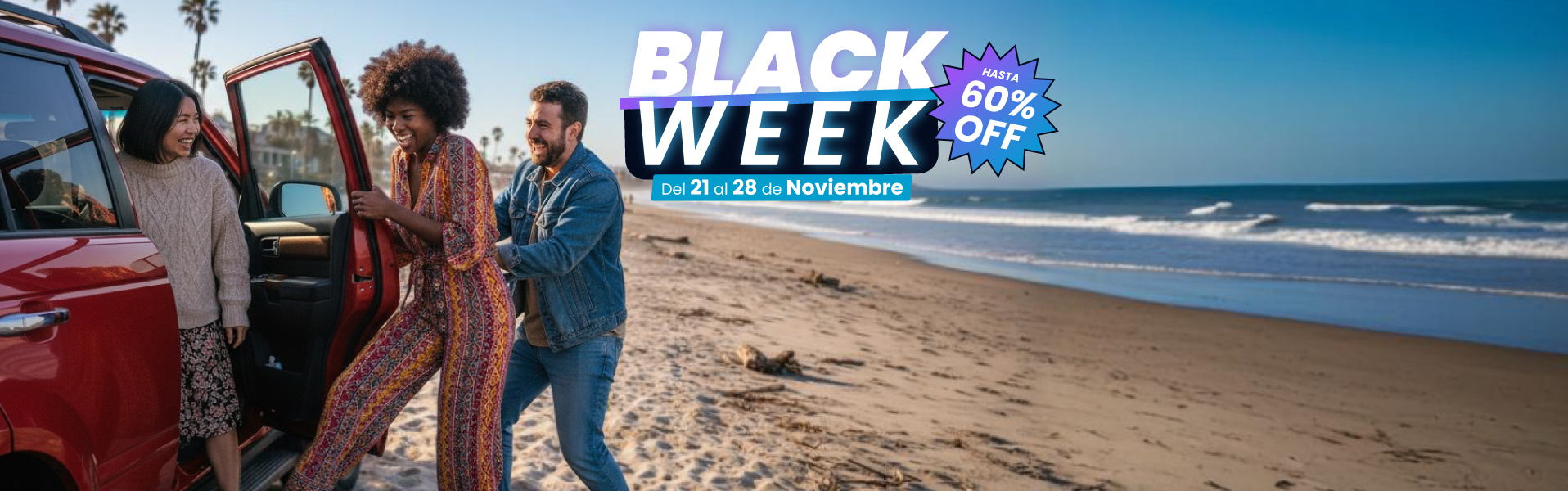 BLACK WEEK - Hasta 60% off en alquiler de autos